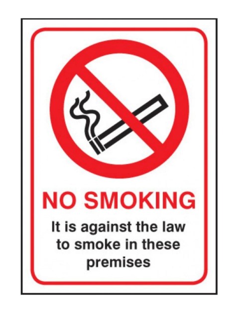 No Smoking it is Against the Law – Rigid Plastic 2 Sizes Site Products